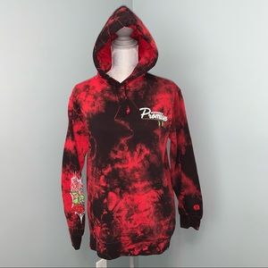 BROKEN PROMISES Unisex Tie Dye loungewear sweatshirt Hoodie size Medium red
